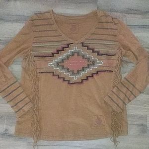 Double D Ranch Long sleeve hand beaded shirt
